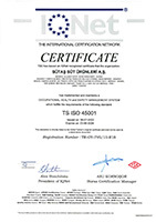 ISO 45001 İŞ SAĞLIĞI VE GÜVENLİĞİ YÖNETİM SİSTEMİ SERTİFİKASI